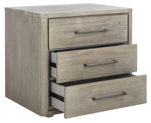 Safavieh ROSEY 3-Drawer Wood Nightstand - Stylish Storage Solution for Modern and Traditional Bedrooms Light Grey SFV7701C