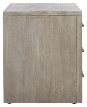Safavieh ROSEY 3-Drawer Wood Nightstand - Stylish Storage Solution for Modern and Traditional Bedrooms Light Grey SFV7701C