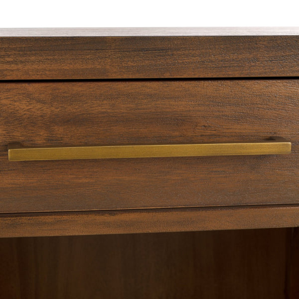 Safavieh ARIELLA Wood Nightstand with 1 Drawer - Contemporary Design for Stylish Bedroom Storage & Decor Brown SFV7702A