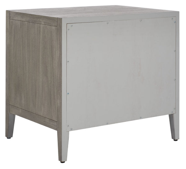 Safavieh ARIELLA Wood Nightstand with 1 Drawer - Contemporary Design for Stylish Bedroom Storage & Decor Light Grey SFV7702C