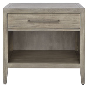Safavieh ARIELLA Wood Nightstand with 1 Drawer - Contemporary Design for Stylish Bedroom Storage & Decor Light Grey SFV7702C