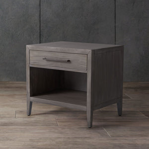 Safavieh ARIELLA Wood Nightstand with 1 Drawer - Contemporary Design for Stylish Bedroom Storage & Decor Light Grey SFV7702C