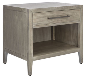 Safavieh ARIELLA Wood Nightstand with 1 Drawer - Contemporary Design for Stylish Bedroom Storage & Decor Light Grey SFV7702C