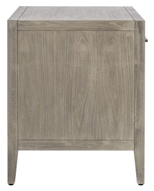 Safavieh ARIELLA Wood Nightstand with 1 Drawer - Contemporary Design for Stylish Bedroom Storage & Decor Light Grey SFV7702C