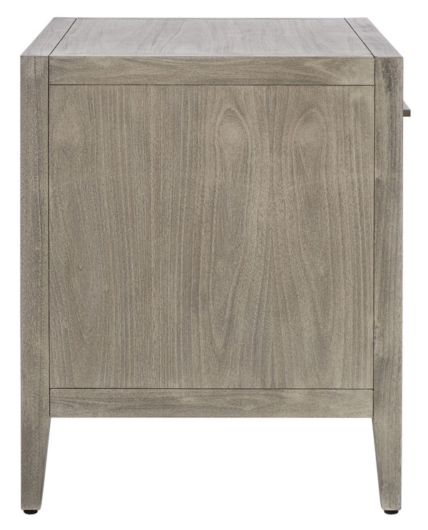 Safavieh ARIELLA Wood Nightstand with 1 Drawer - Contemporary Design for Stylish Bedroom Storage & Decor Light Grey SFV7702C