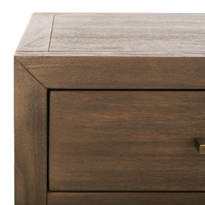 Safavieh ARIELLA 3-Drawer Wood Nightstand – Modern Storage Solution with Elegant Design for Any Space Brown SFV7703A