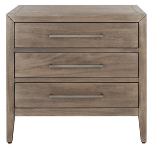 Safavieh ARIELLA 3-Drawer Wood Nightstand – Modern Storage Solution with Elegant Design for Any Space Light Brown SFV7703B