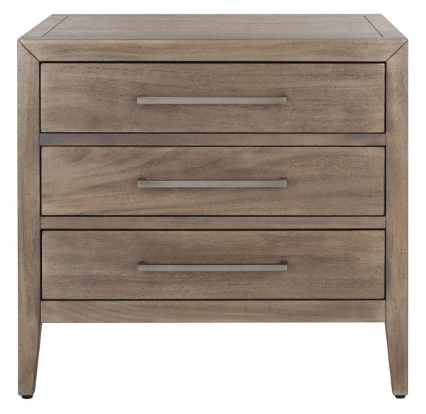 Safavieh ARIELLA 3-Drawer Wood Nightstand – Modern Storage Solution with Elegant Design for Any Space Light Brown SFV7703B