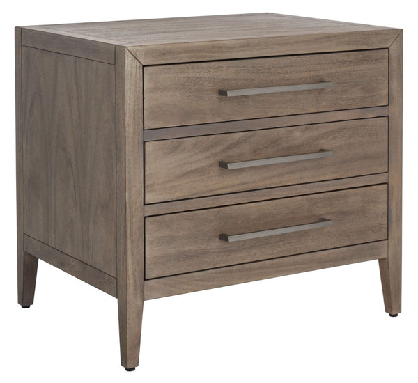 Safavieh ARIELLA 3-Drawer Wood Nightstand – Modern Storage Solution with Elegant Design for Any Space Light Brown SFV7703B