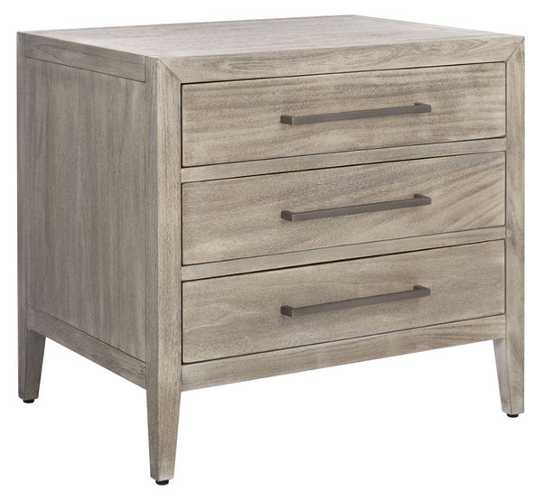 Safavieh ARIELLA 3-Drawer Wood Nightstand – Modern Storage Solution with Elegant Design for Any Space Light Grey SFV7703C