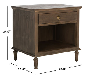 Safavieh LISABET 1 Drawer Nightstand - Stylish Wood & Metal Accent Table for Modern & Transitional Bedrooms SFV7704A