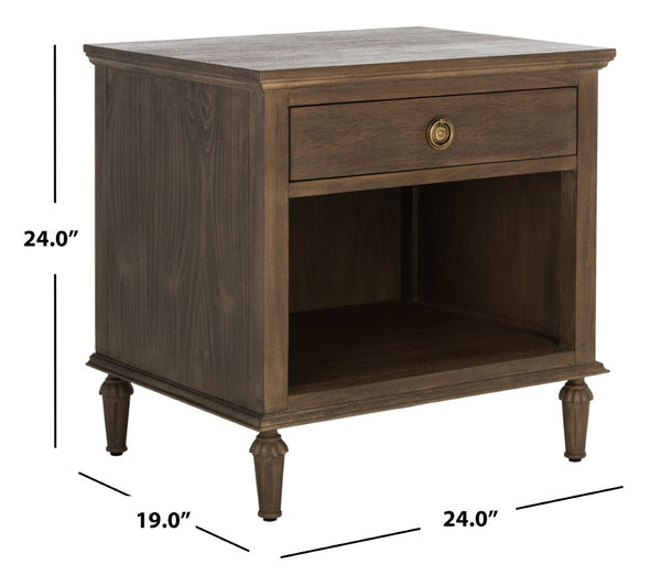 Safavieh LISABET 1 Drawer Nightstand - Stylish Wood & Metal Accent Table for Modern & Transitional Bedrooms SFV7704A