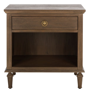 Safavieh LISABET 1 Drawer Nightstand - Stylish Wood & Metal Accent Table for Modern & Transitional Bedrooms SFV7704A