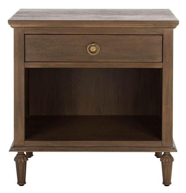 Safavieh LISABET 1 Drawer Nightstand - Stylish Wood & Metal Accent Table for Modern & Transitional Bedrooms SFV7704A