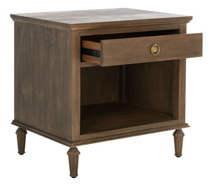 Safavieh LISABET 1 Drawer Nightstand - Stylish Wood & Metal Accent Table for Modern & Transitional Bedrooms SFV7704A