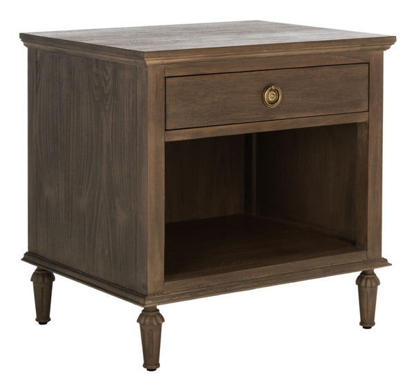 Safavieh LISABET 1 Drawer Nightstand - Stylish Wood & Metal Accent Table for Modern & Transitional Bedrooms SFV7704A