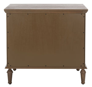 Safavieh LISABET 3-Drawer Wood Nightstand - Timeless Design with Spacious Storage for Modern Bedrooms Brown SFV7705A