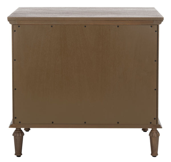 Safavieh LISABET 3-Drawer Wood Nightstand - Timeless Design with Spacious Storage for Modern Bedrooms Brown SFV7705A