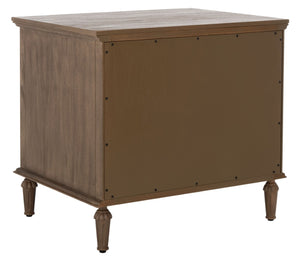 Safavieh LISABET 3-Drawer Wood Nightstand - Timeless Design with Spacious Storage for Modern Bedrooms Brown SFV7705A