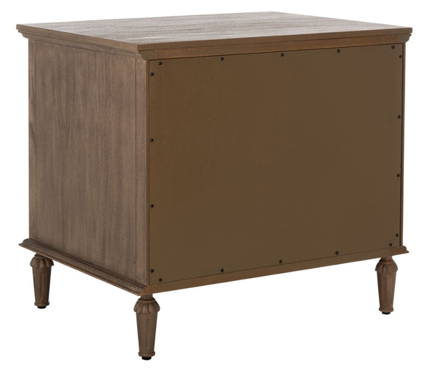 Safavieh LISABET 3-Drawer Wood Nightstand - Timeless Design with Spacious Storage for Modern Bedrooms Brown SFV7705A