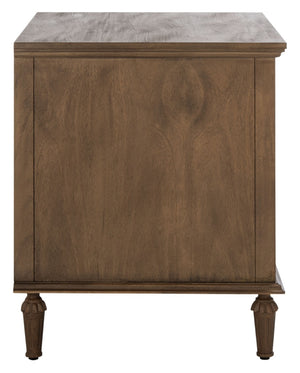 Safavieh LISABET 3-Drawer Wood Nightstand - Timeless Design with Spacious Storage for Modern Bedrooms Brown SFV7705A