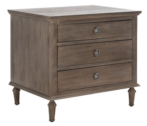 Safavieh LISABET 3-Drawer Wood Nightstand - Timeless Design with Spacious Storage for Modern Bedrooms Light Brown SFV7705B