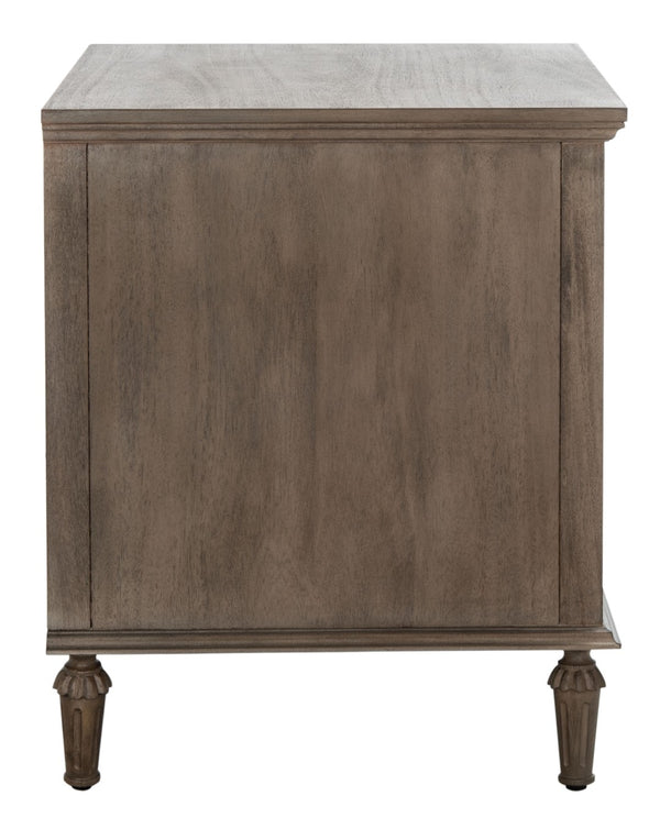Safavieh LISABET 3-Drawer Wood Nightstand - Timeless Design with Spacious Storage for Modern Bedrooms Light Brown SFV7705B