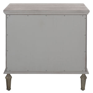 Safavieh LISABET 3-Drawer Wood Nightstand - Timeless Design with Spacious Storage for Modern Bedrooms Light Grey SFV7705C