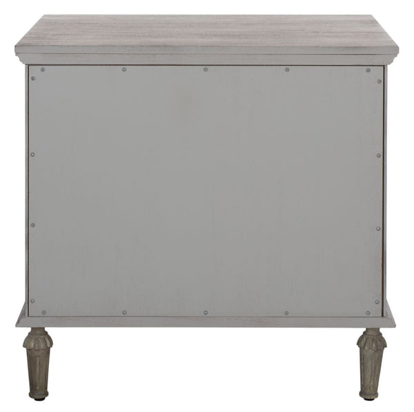 Safavieh LISABET 3-Drawer Wood Nightstand - Timeless Design with Spacious Storage for Modern Bedrooms Light Grey SFV7705C