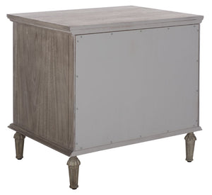 Safavieh LISABET 3-Drawer Wood Nightstand - Timeless Design with Spacious Storage for Modern Bedrooms Light Grey SFV7705C