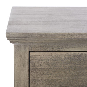 Safavieh LISABET 3-Drawer Wood Nightstand - Timeless Design with Spacious Storage for Modern Bedrooms Light Grey SFV7705C