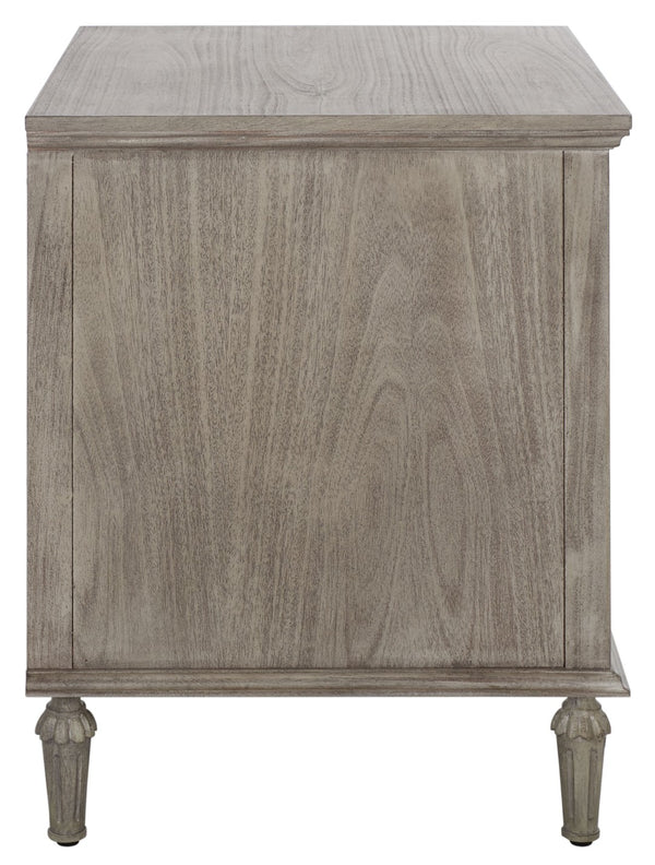 Safavieh LISABET 3-Drawer Wood Nightstand - Timeless Design with Spacious Storage for Modern Bedrooms Light Grey SFV7705C