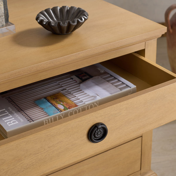 Lisabet 3-Drawer Nightstand With Mixed-Material Design, Smooth-Glide Drawers & Sturdy Bedside Storage