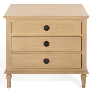 Lisabet 3-Drawer Nightstand With Mixed-Material Design, Smooth-Glide Drawers & Sturdy Bedside Storage