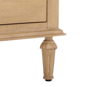 Lisabet 3-Drawer Nightstand With Mixed-Material Design, Smooth-Glide Drawers & Sturdy Bedside Storage