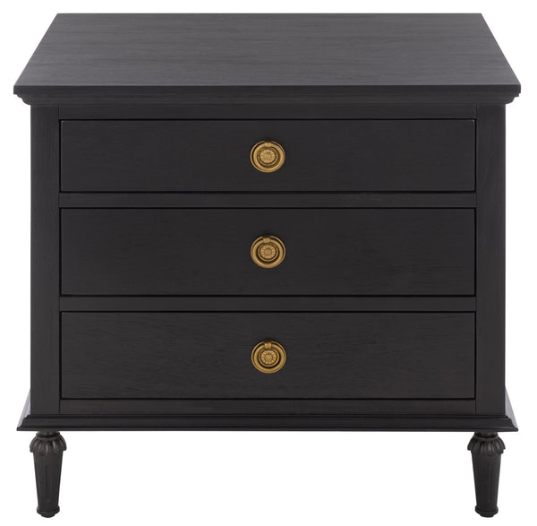Lisabet 3-Drawer Nightstand With Mixed-Material Design, Smooth-Glide Drawers & Sturdy Bedside Storage