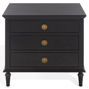 Lisabet 3-Drawer Nightstand With Mixed-Material Design, Smooth-Glide Drawers & Sturdy Bedside Storage