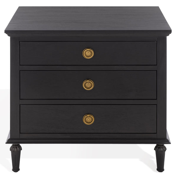 Lisabet 3-Drawer Nightstand With Mixed-Material Design, Smooth-Glide Drawers & Sturdy Bedside Storage