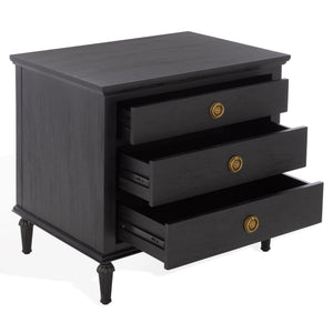 Lisabet 3-Drawer Nightstand With Mixed-Material Design, Smooth-Glide Drawers & Sturdy Bedside Storage
