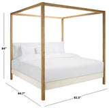 Safavieh Graciella Boucle King Canopy Bed Ivory / Natural SFV7709A-K-3BX