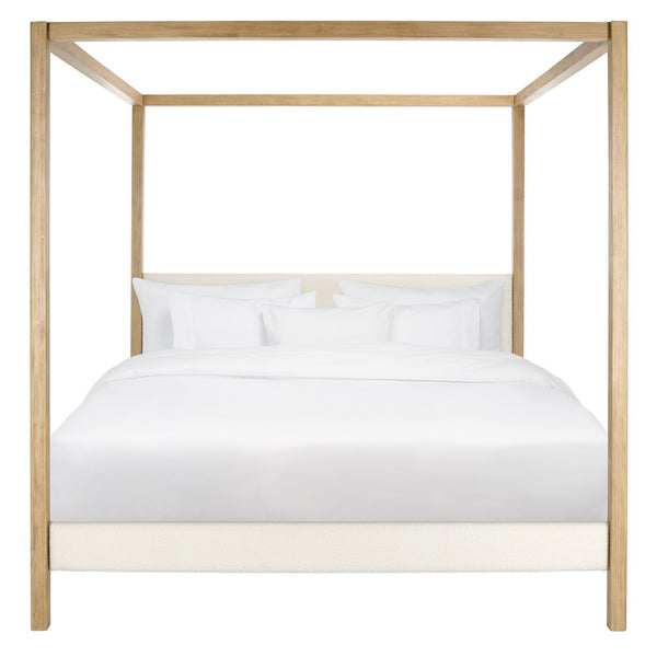 Safavieh Graciella Boucle King Canopy Bed Ivory / Natural SFV7709A-K-3BX