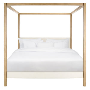 Safavieh Graciella Boucle King Canopy Bed Ivory / Natural SFV7709A-K-3BX