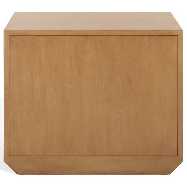 Safavieh Edalina 2 Drawer Nightstand - Elegant Mahogany & Veneer Design In Natural & White Finish For Bedrooms Natural ,White Wood Sfv7710a