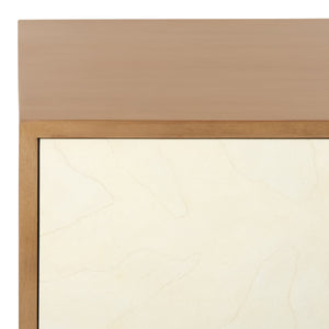 Safavieh Edalina 2 Drawer Nightstand - Elegant Mahogany & Veneer Design In Natural & White Finish For Bedrooms Natural ,White Wood Sfv7710a