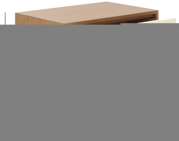 Safavieh Edalina 2 Drawer Nightstand - Elegant Mahogany & Veneer Design In Natural & White Finish For Bedrooms Natural ,White Wood Sfv7710a