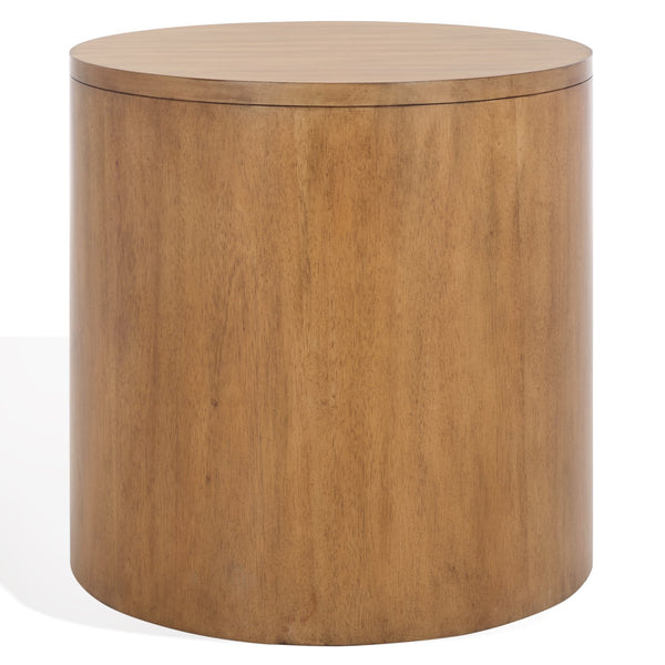 Safavieh Daiya Round Wood Nightstand With 1 Drawer – Timeless Mahogany Design For Cozy Bedroom Ambiance Natural Wood Sfv7711a