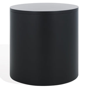 Safavieh Daiya Round Wood Nightstand With 1 Drawer – Timeless Mahogany Design For Cozy Bedroom Ambiance Black Wood Sfv7711b