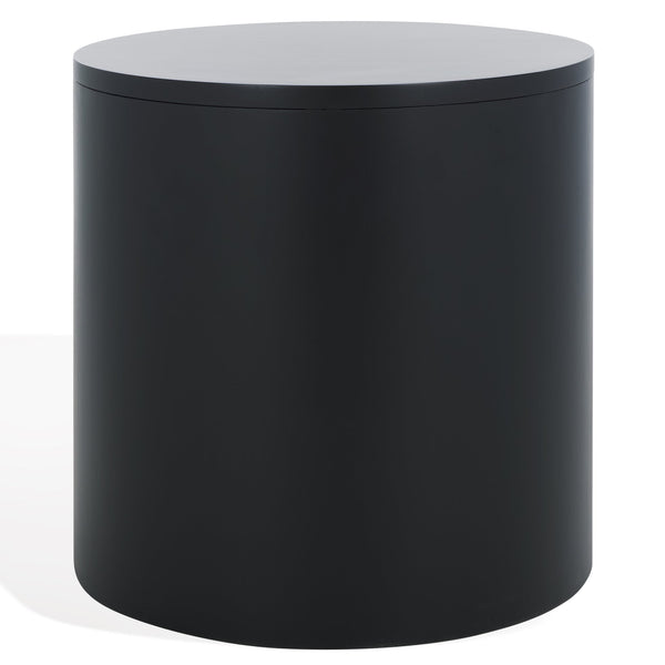 Safavieh Daiya Round Wood Nightstand With 1 Drawer – Timeless Mahogany Design For Cozy Bedroom Ambiance Black Wood Sfv7711b