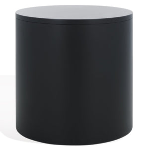 Safavieh Daiya Round Wood Nightstand With 1 Drawer – Timeless Mahogany Design For Cozy Bedroom Ambiance Black Wood Sfv7711b