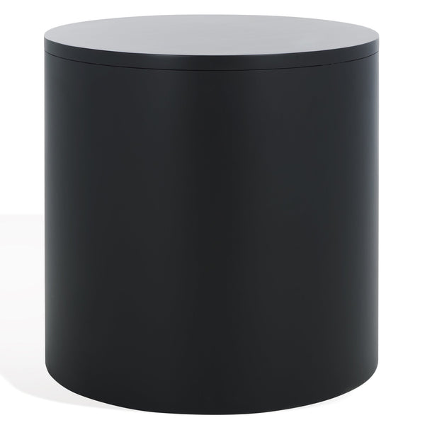 Safavieh Daiya Round Wood Nightstand With 1 Drawer – Timeless Mahogany Design For Cozy Bedroom Ambiance Black Wood Sfv7711b